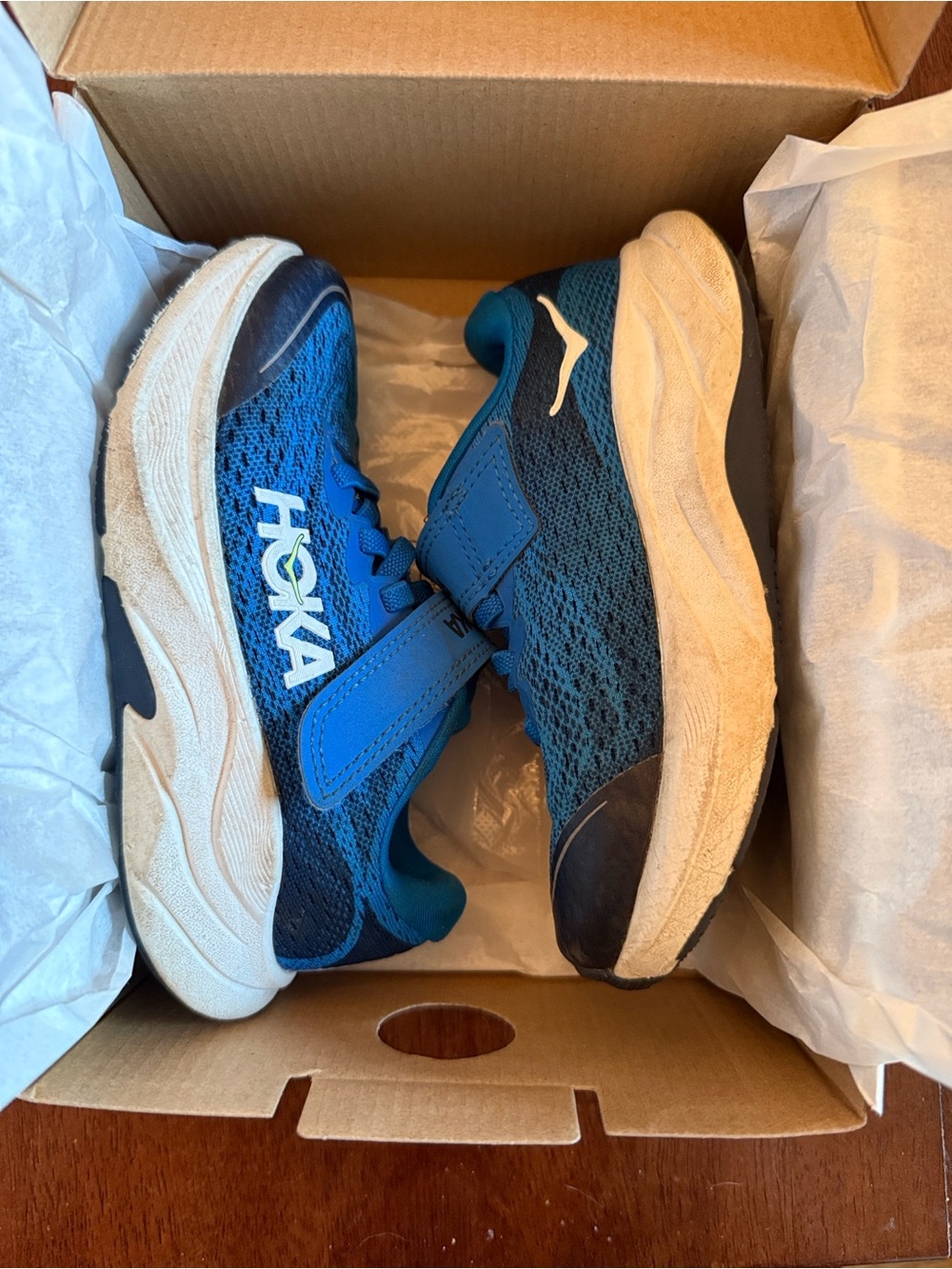 Hoka Rincon 4 Blue Mesh Kids Size 11